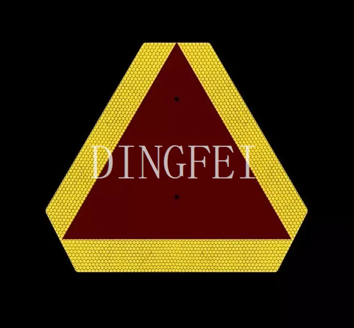 Orange Triangle Sign On Vehicle