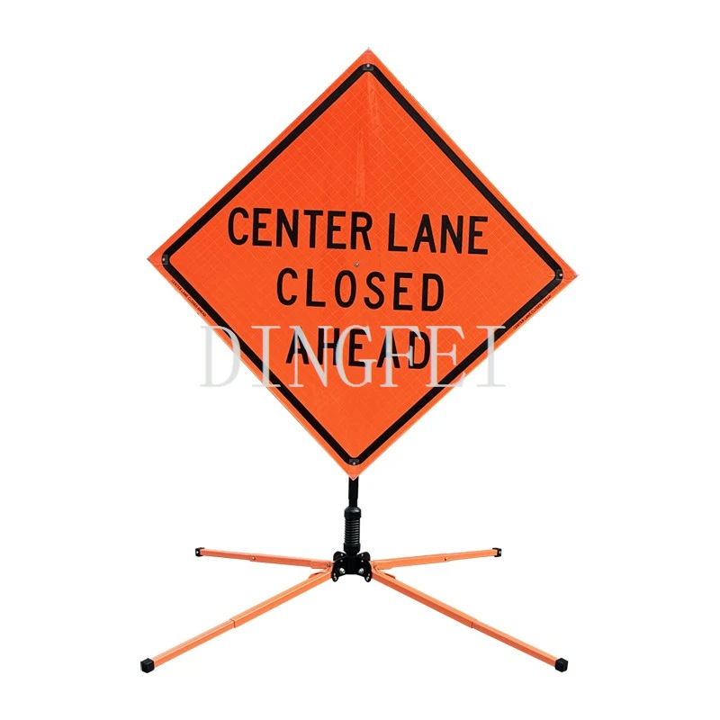 Center Lane Closed Ahead Roll Up Signs