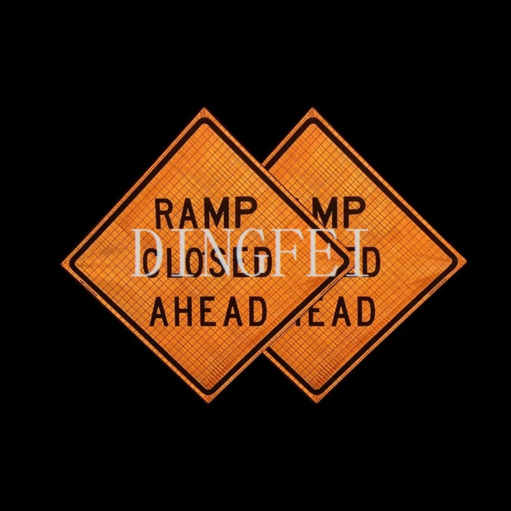 High Visibility Reflective Vinyl Ramp Closed Ahead Roll Up Construction Signs