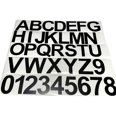 Adesivo de número refletivo preto personalizado